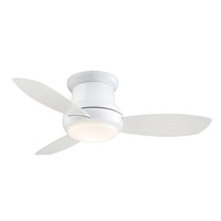 Minka-Aire F518L-WH, Concept II LED White Flush Mount 44 Ceiling Fan with Light & Remote Control