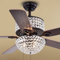 Warehouse of Tiffany CFL 8170BL Laure Crystal 6 Light 52 inch Ceiling Fan