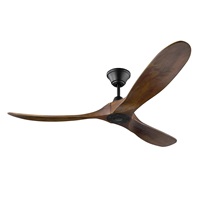 Monte Carlo 3MAVR60BK Maverick Energy Star 60 Outdoor Ceiling Fan with Remote Control, 3 Balsa Wood Blades, Black