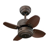 Monte Carlo 4MC20RB Mini 20 Ceiling Fan with Pull Chain for Small Space, 4 Blades, Roman Bronze