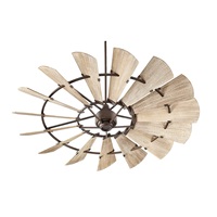 Quorum 97215-86 Indoor Windmill Ceiling Fan in Oiled Bronze with Weathered Oak Blades