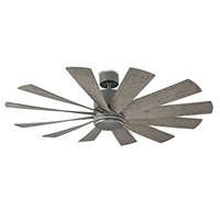 Windflower Indoor Outdoor 12-Blade Smart Ceiling Fan 60in Graphite with 3000K LED Light Kit and Wall Control works with iOS Android Alexa Google Assistant Samsung SmartThings and Ecobee