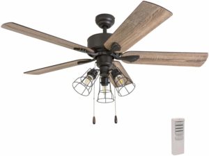 Prominence Home 50684-01 Aspen Pines Farmhouse Ceiling Fan (3 Speed Remote), 52, BarnwoodTumbleweed, Aged Bronze