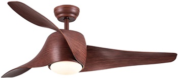 SNJ Ceiling Fan with Lights and Remote Control for Living Room,Bedroom and Dining Room,Natural Walnut Finish,52-Inch Indoor Use