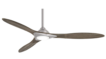Minka Aire F868L-BN Sleek 60in Ceiling Fan with LED Light and Remote Control, Brushed Nickel