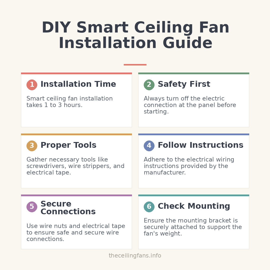 DIY Smart Ceiling Fan Installation Guide infographic