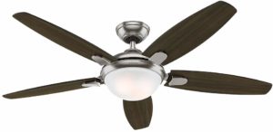 Hunter Contempo Indoor Ceiling Fan with LED Light and Remote Control, 52 Brushed Nickel