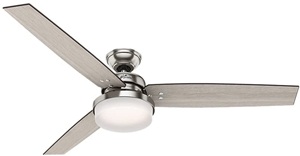 Hunter Fan Company 59459 Sentinel Ceiling Fan with Light with Handheld Remote, 60inch, Brushed Nickel
