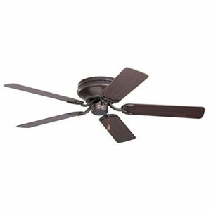 kathy ireland HOME Snugger Flush Mount Ceiling Fan, 52 Inch Low Profile Hugger with 5 Reversible Blades and Pull Chain Light Kit Adaptable, Oil Rubbed Bronze