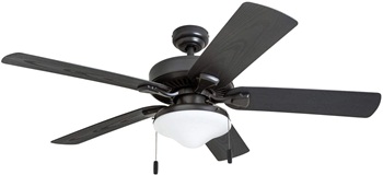 Honeywell Belmar Outdoor LED Ceiling Fan with LED Light, Waterproof, Damp-Rated, 52inch Dark Bronze