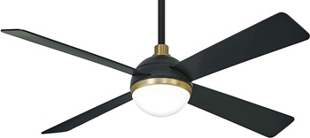 Minka-Aire F623L-BC SBR Orb 54 Inch Ceiling Fan with Integrated 16W LED Light in Brushed Carbon Soft Brass Finish