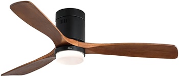 Sofucor Low Profile Ceiling Fan With Lights 3 Carved Wood Fan Blade Noiseless Reversible Motor Remote Control With Light