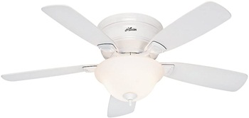 Hunter Indoor Low Profile Ceiling Fan with LED Light and Pull Chain Control