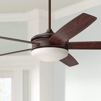 70 Coastline Modern Contemporary Large Indoor Ceiling Fan with Light LED Remote Control Dimmable Oil Brushed Bronze Brown Wood for House Bedroom Living Room Home Kitchen Dining Office - Casa Vieja
