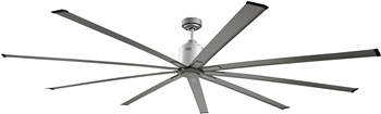 Big Air 88 Industrial Indoor Outdoor Ceiling Fan, 6 Speed with Remote, Silver