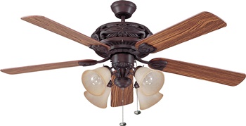 Craftmade GD52ABZ5C Grandeur Unipack Triple Mount 52 Ceiling Fan with 240 Watts Light Kit, 5 Plywood Blades, Aged Bronze