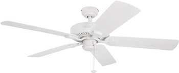 Honeywell Belmar 52-Inch Outdoor Ceiling Fan, Five Damp Rated Fan Blades, Exterior, White