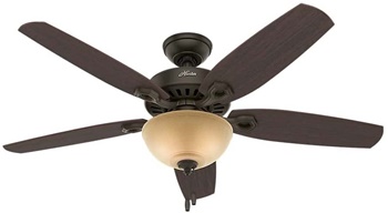 Hunter Fan Company 53091 Builder Deluxe Indoor Ceiling Fan with LED Light and Pull Chain Control, 52 , New Bronze Finish