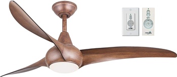 Minka-Aire F844-DK Light Wave 52 Ceiling Fan, Distressed Koa with Remote and Wall Control Bundle