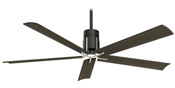 Minka-Aire F684L-MBK BN Clean 60 Inch Ceiling Fan with Integrated 10W LED Light and DC Motor in Matte Black Brushed Nickel Finish