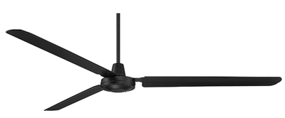 Casa Vieja 72in Velocity Modern Large 3 Blade Indoor Outdoor Ceiling Fan with Wall Control Matte Black Metal Damp Rated Patio Exterior House Home Porch Living Room Gazebo Garage Barn Roof