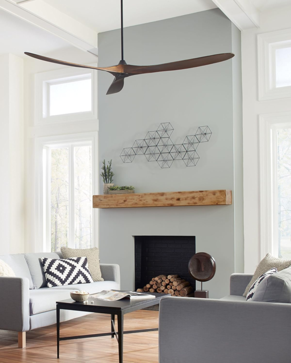 3MAVR70BK Maverick Max Energy Star 70'' Outdoor Ceiling Fan with Remote Control, 3 Balsa Wood Blades, Matte Black - Image 2