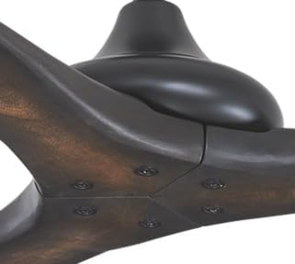 Minka Aire Vapor 60" Six-Speed Ceiling Fan in Coal Black Finish with Toned Koa Blades with Remote Control, F662-CL/TK - Image 2