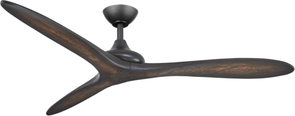 Minka Aire Vapor 60" Six-Speed Ceiling Fan in Coal Black Finish with Toned Koa Blades with Remote Control, F662-CL/TK